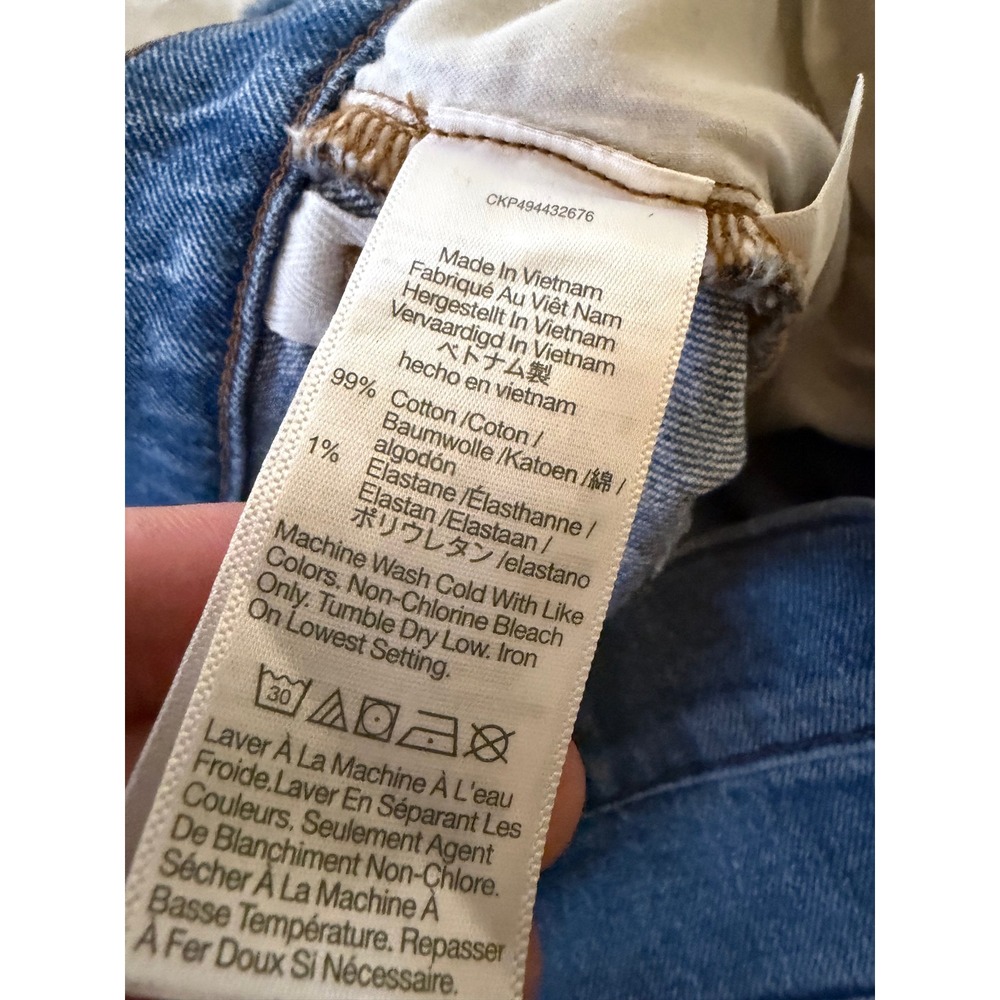 Madewell The Perfect Mid Length Jean Short Women 28 Blue Denim Raw Hem - Picture 10 of 11